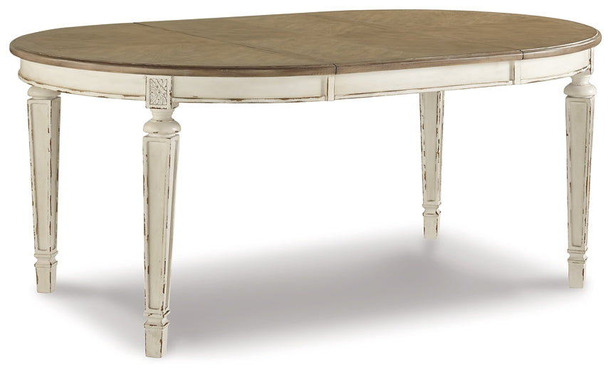Realyn Dining Table and 4 Chairs at Walker Mattress and Furniture Locations in Cedar Park and Belton TX.
