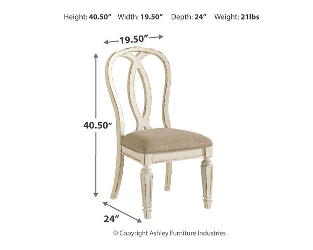 Realyn Dining Table and 8 Chairs at Walker Mattress and Furniture Locations in Cedar Park and Belton TX.