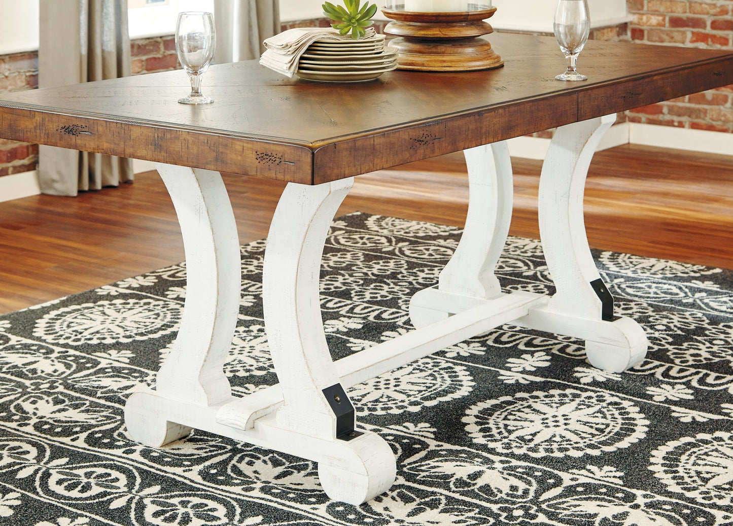 Valebeck Dining Table and 6 Chairs at Walker Mattress and Furniture Locations in Cedar Park and Belton TX.