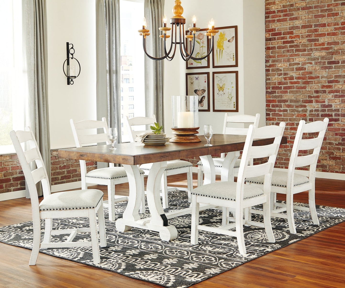 Valebeck Dining Table and 6 Chairs at Walker Mattress and Furniture Locations in Cedar Park and Belton TX.