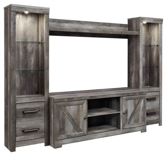 Wynnlow 4-Piece Entertainment Center at Walker Mattress and Furniture Locations in Cedar Park and Belton TX.