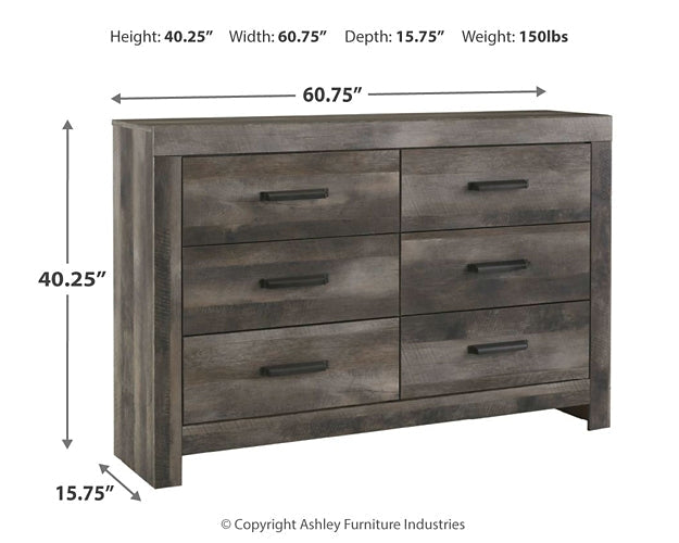 Wynnlow Six Drawer Dresser at Walker Mattress and Furniture Locations in Cedar Park and Belton TX.