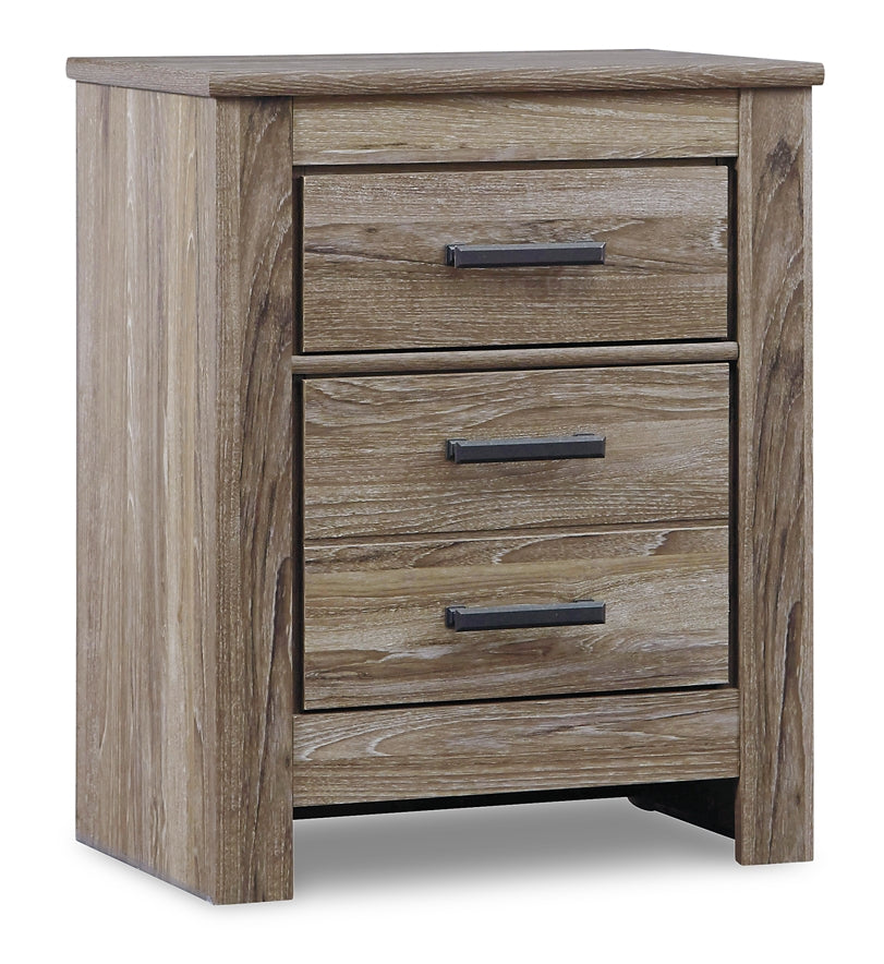 Zelen Queen Panel Bed with Mirrored Dresser and 2 Nightstands at Walker Mattress and Furniture Locations in Cedar Park and Belton TX.