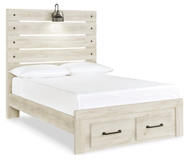 Cambeck Panel Bed With 2 Storage Drawers With Mirrored Dresser, Chest And 2 Nightstands