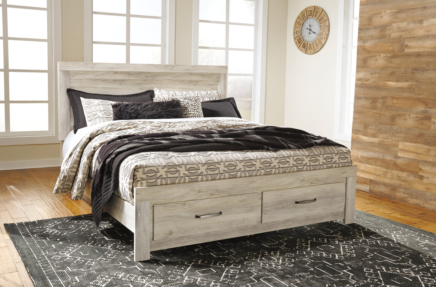 Bellaby Platform Bed With 2 Storage Drawers With Mirrored Dresser And 2 Nightstands