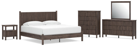Pamytta King Panel Platform Bed, Dresser, Mirror, Chest and Nightstand