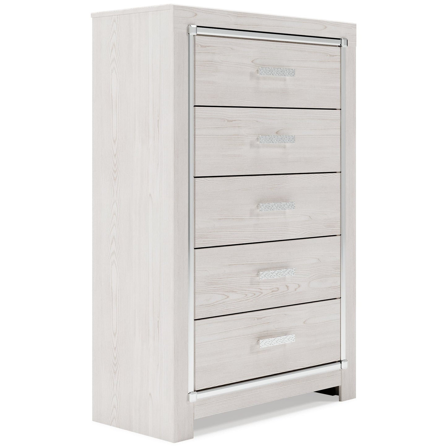 Altyra Queen Panel Bed with Mirrored Dresser, Chest and Nightstand at Walker Mattress and Furniture