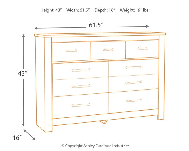 Bellaby Seven Drawer Dresser at Walker Mattress and Furniture Locations in Cedar Park and Belton TX.