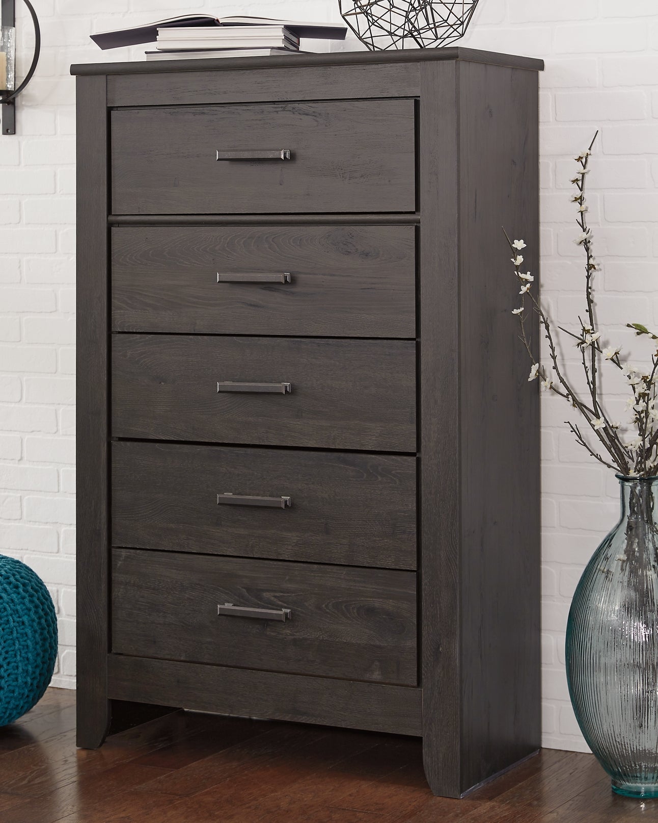 Brinxton Full Panel Headboard with Mirrored Dresser and Chest at Walker Mattress and Furniture Locations in Cedar Park and Belton TX.