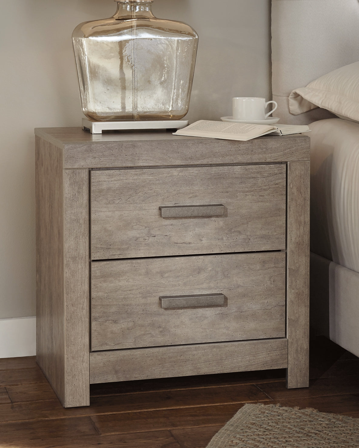 Culverbach King Panel Bed with Mirrored Dresser, Chest and 2 Nightstands at Walker Mattress and Furniture Locations in Cedar Park and Belton TX.