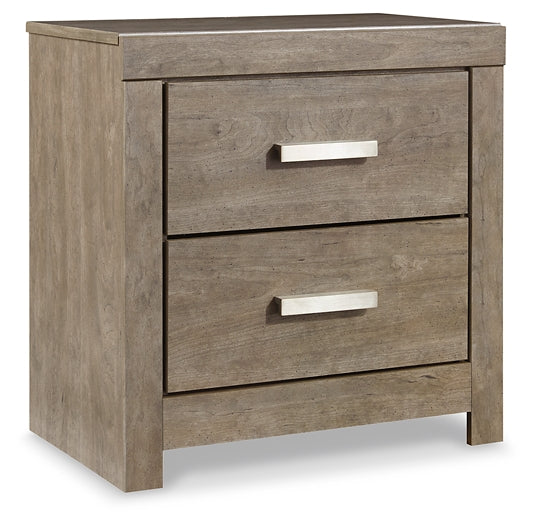 Culverbach King Panel Bed with Mirrored Dresser, Chest and 2 Nightstands at Walker Mattress and Furniture Locations in Cedar Park and Belton TX.
