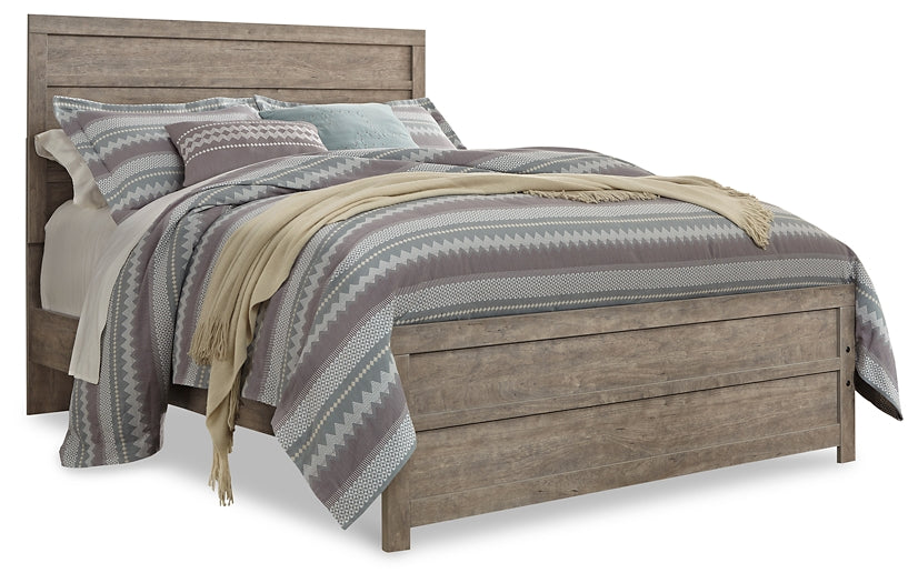Culverbach Queen Panel Bed with Mirrored Dresser, Chest and Nightstand at Walker Mattress and Furniture Locations in Cedar Park and Belton TX.