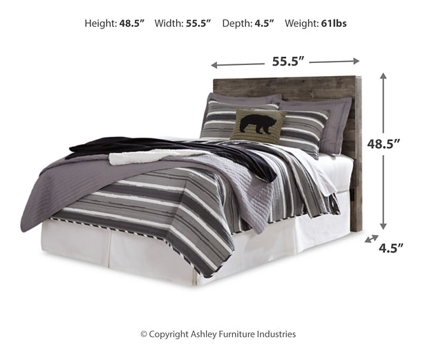 Derekson Full Panel Headboard with Mirrored Dresser, Chest and Nightstand at Walker Mattress and Furniture Locations in Cedar Park and Belton TX.