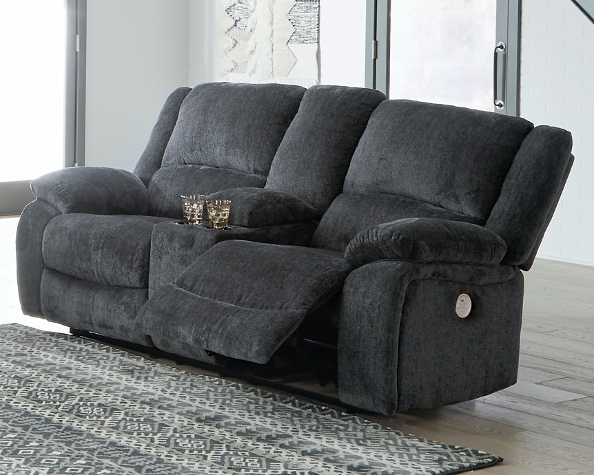 Draycoll Sofa, Loveseat and Recliner at Walker Mattress and Furniture Locations in Cedar Park and Belton TX.