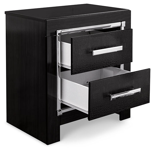 Kaydell King Upholstered Panel Bed with Mirrored Dresser, Chest and Nightstand at Walker Mattress and Furniture Locations in Cedar Park and Belton TX.
