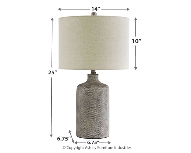 Linus Ceramic Table Lamp (1/CN) at Walker Mattress and Furniture Locations in Cedar Park and Belton TX.