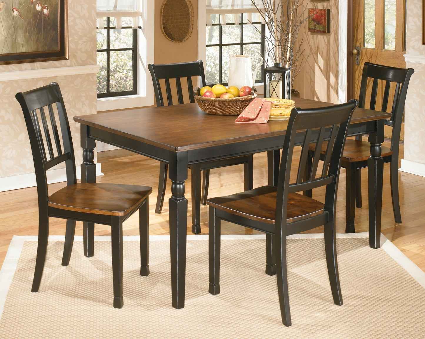 Owingsville Dining Table and 4 Chairs at Walker Mattress and Furniture Locations in Cedar Park and Belton TX.