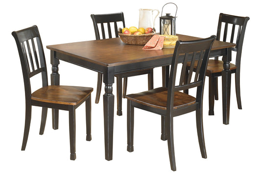 Owingsville Dining Table and 4 Chairs at Walker Mattress and Furniture Locations in Cedar Park and Belton TX.