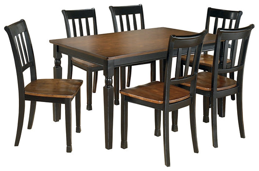 Owingsville Dining Table and 6 Chairs at Walker Mattress and Furniture Locations in Cedar Park and Belton TX.