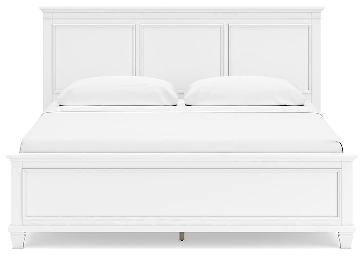Fortman King Panel Bed with Mirrored Dresser and 2 Nightstands