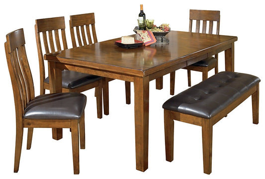 Ralene Dining Table and 4 Chairs and Bench at Walker Mattress and Furniture Locations in Cedar Park and Belton TX.