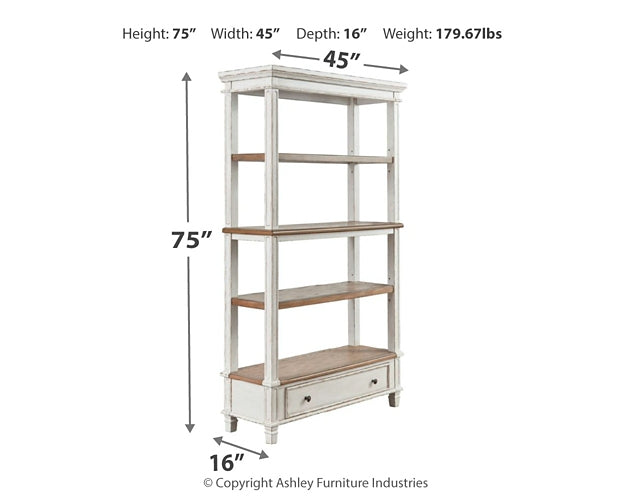 Realyn Bookcase at Walker Mattress and Furniture Locations in Cedar Park and Belton TX.