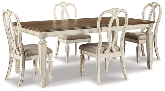 Realyn Dining Table and 4 Chairs at Walker Mattress and Furniture Locations in Cedar Park and Belton TX.