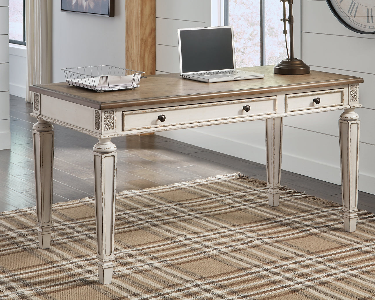 Realyn Home Office Desk and Storage at Walker Mattress and Furniture Locations in Cedar Park and Belton TX.