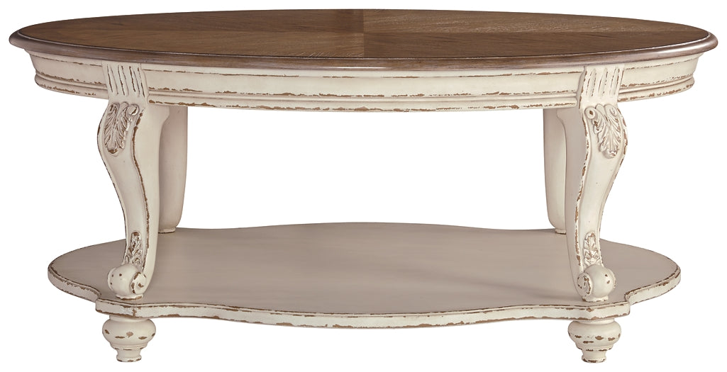 Realyn Oval Cocktail Table at Walker Mattress and Furniture Locations in Cedar Park and Belton TX.