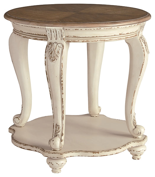 Realyn Round End Table at Walker Mattress and Furniture Locations in Cedar Park and Belton TX.