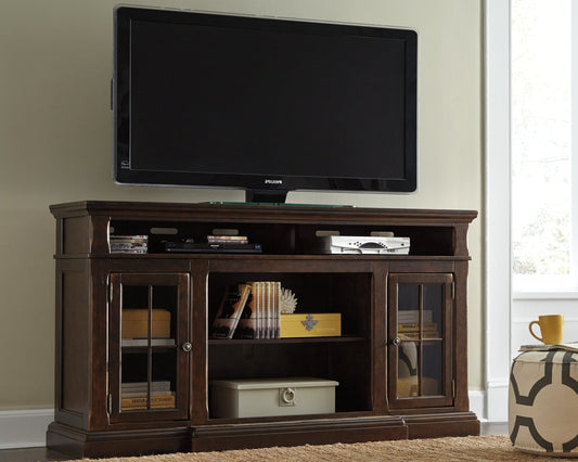 Roddinton XL TV Stand w/Fireplace Option at Walker Mattress and Furniture Locations in Cedar Park and Belton TX.