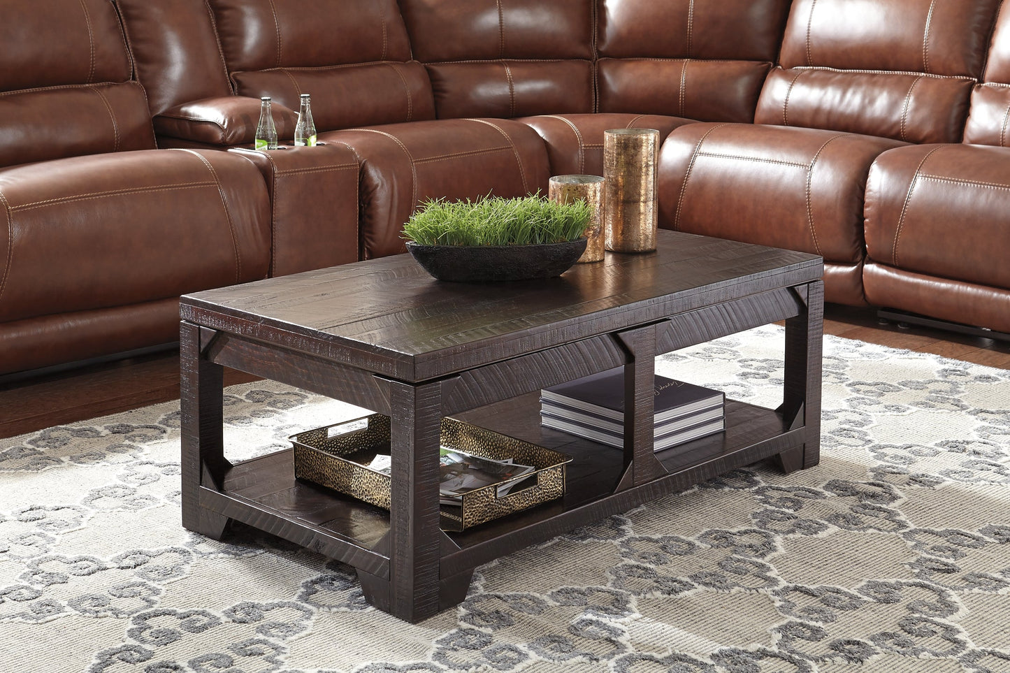 Rogness Coffee Table with 2 End Tables at Walker Mattress and Furniture Locations in Cedar Park and Belton TX.