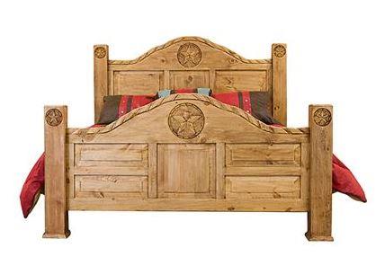 Rustic Honey Pine Rope and Stars Bedroom Set at Walker Mattress and Furniture Locations in Cedar Park and Belton TX.