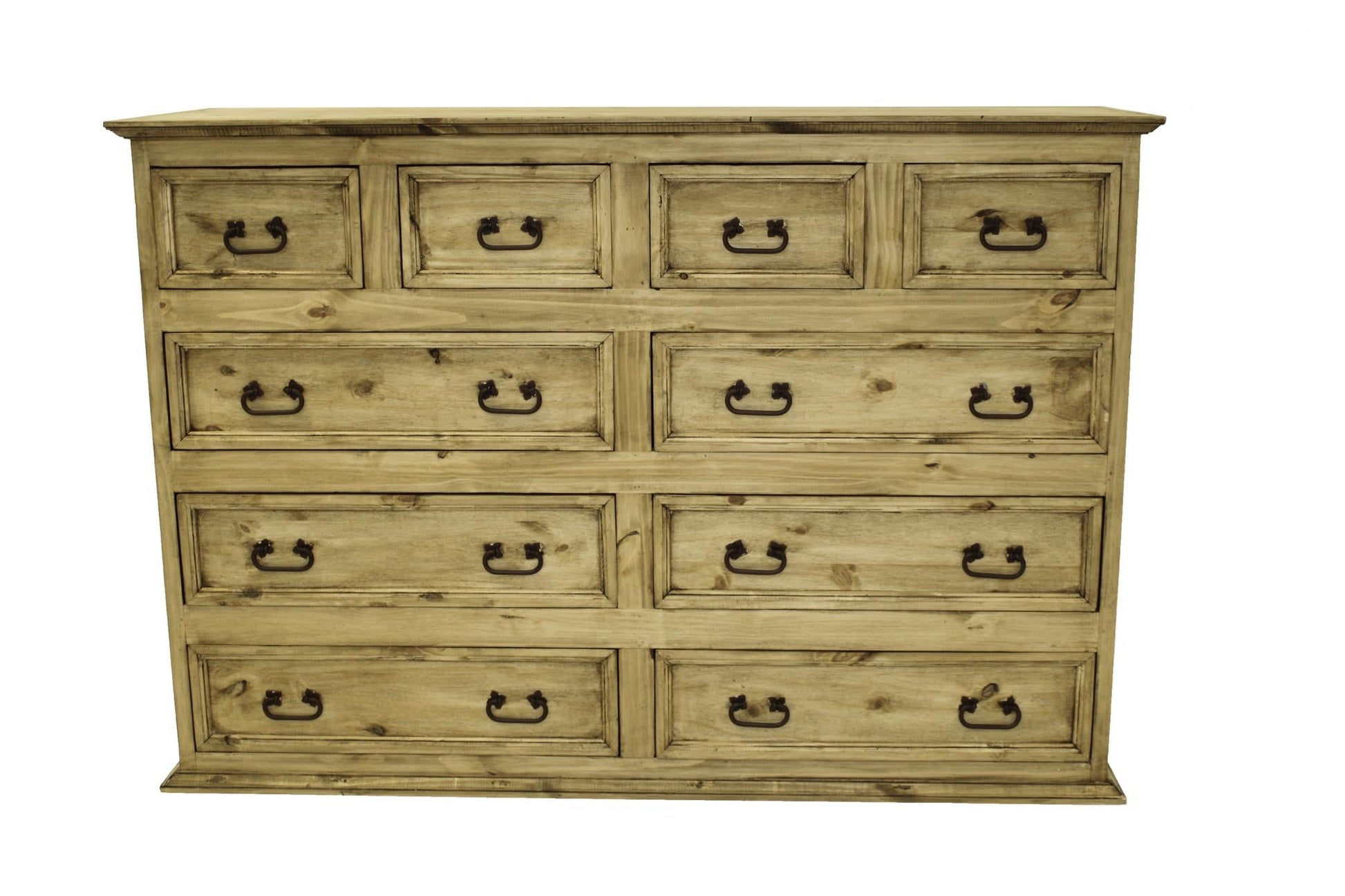 Rustic Mansion Honey Pine Bedroom Set at Walker Mattress and Furniture Locations in Cedar Park and Belton TX.