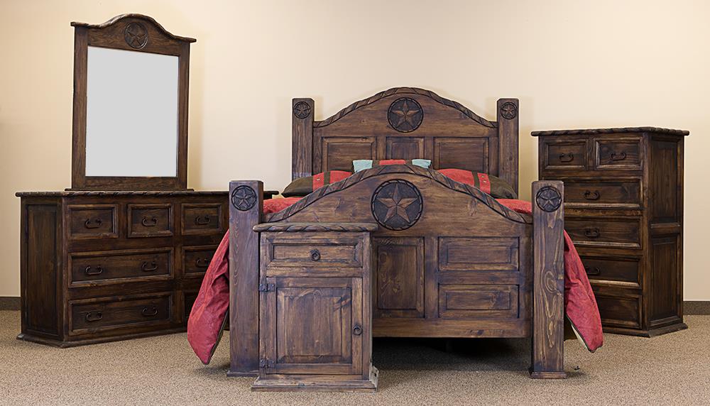 Rustic Medio Rope and Stars Bedroom Set at Walker Mattress and Furniture Locations in Cedar Park and Belton TX.