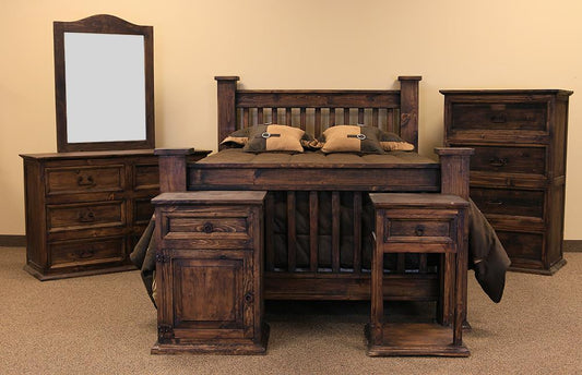 Rustic Mission Medio Bedroom Set at Walker Mattress and Furniture Locations in Cedar Park and Belton TX.