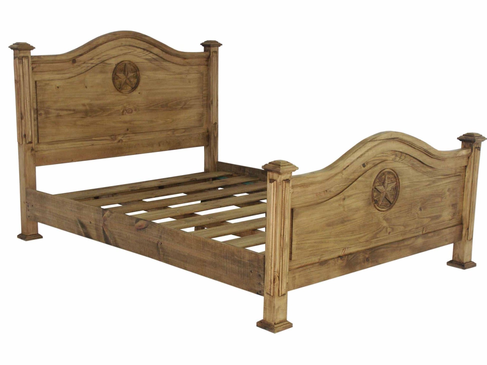 Rustic Promo Honey Pine Bedroom Set w/Star Option at Walker Mattress and Furniture Locations in Cedar Park and Belton TX.