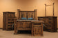 Rustic Rough Pine Bedroom Set at Walker Mattress and Furniture Locations in Cedar Park and Belton TX.