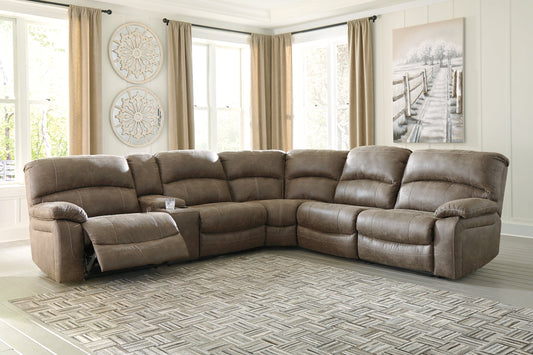 Segburg 4-Piece Power Reclining Sectional at Walker Mattress and Furniture Locations in Cedar Park and Belton TX.