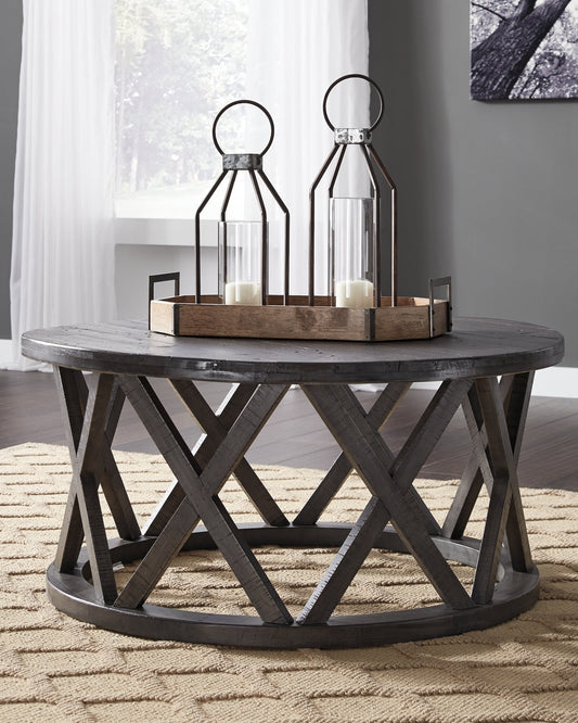 Sharzane Round Cocktail Table at Walker Mattress and Furniture Locations in Cedar Park and Belton TX.