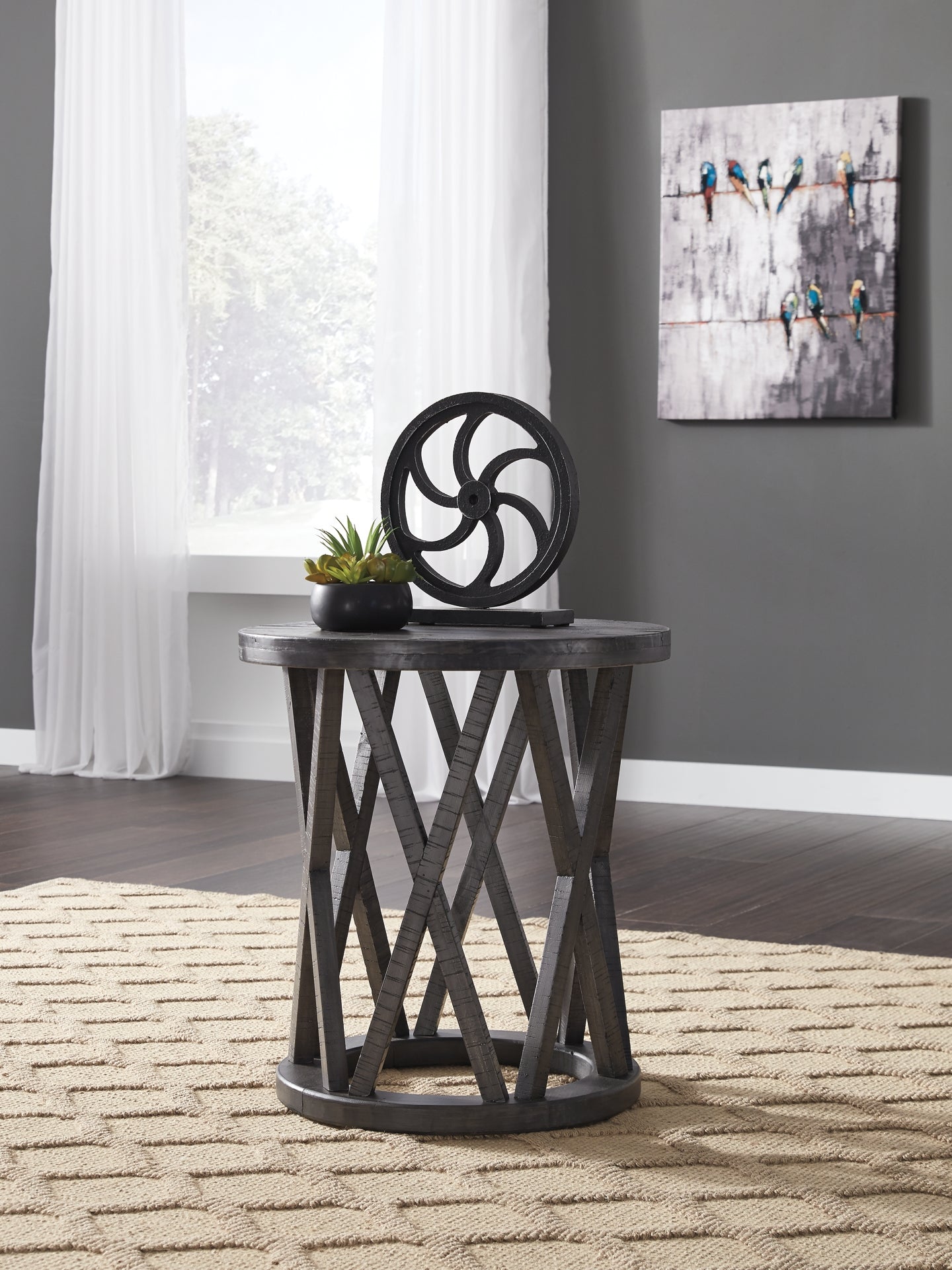 Sharzane Round End Table at Walker Mattress and Furniture Locations in Cedar Park and Belton TX.