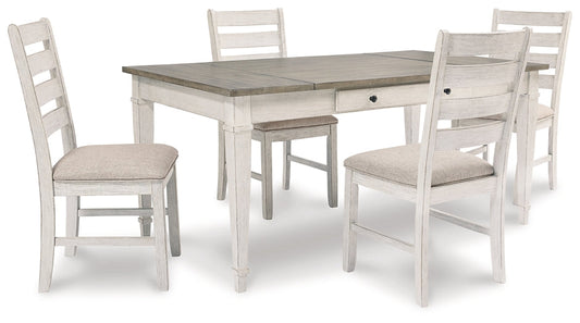 Skempton Dining Table and 4 Chairs at Walker Mattress and Furniture Locations in Cedar Park and Belton TX.