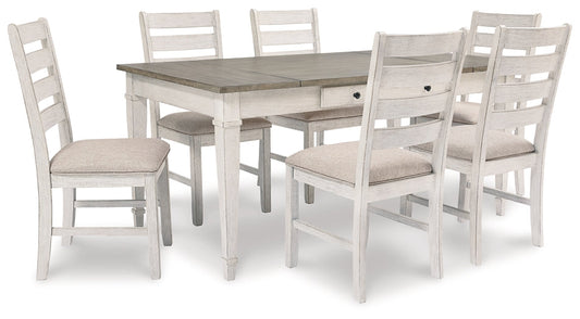 Skempton Dining Table and 6 Chairs at Walker Mattress and Furniture Locations in Cedar Park and Belton TX.