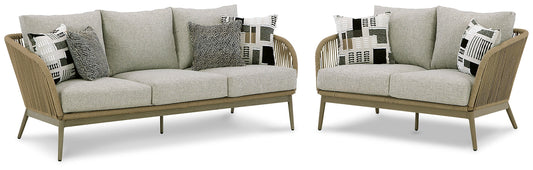 Swiss Valley Outdoor Sofa and Loveseat at Walker Mattress and Furniture Locations in Cedar Park and Belton TX.