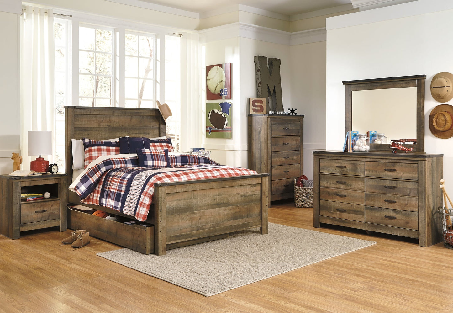 Trinell Five Drawer Chest at Walker Mattress and Furniture Locations in Cedar Park and Belton TX.