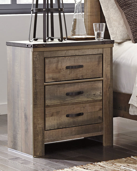 Trinell Two Drawer Night Stand at Walker Mattress and Furniture Locations in Cedar Park and Belton TX.