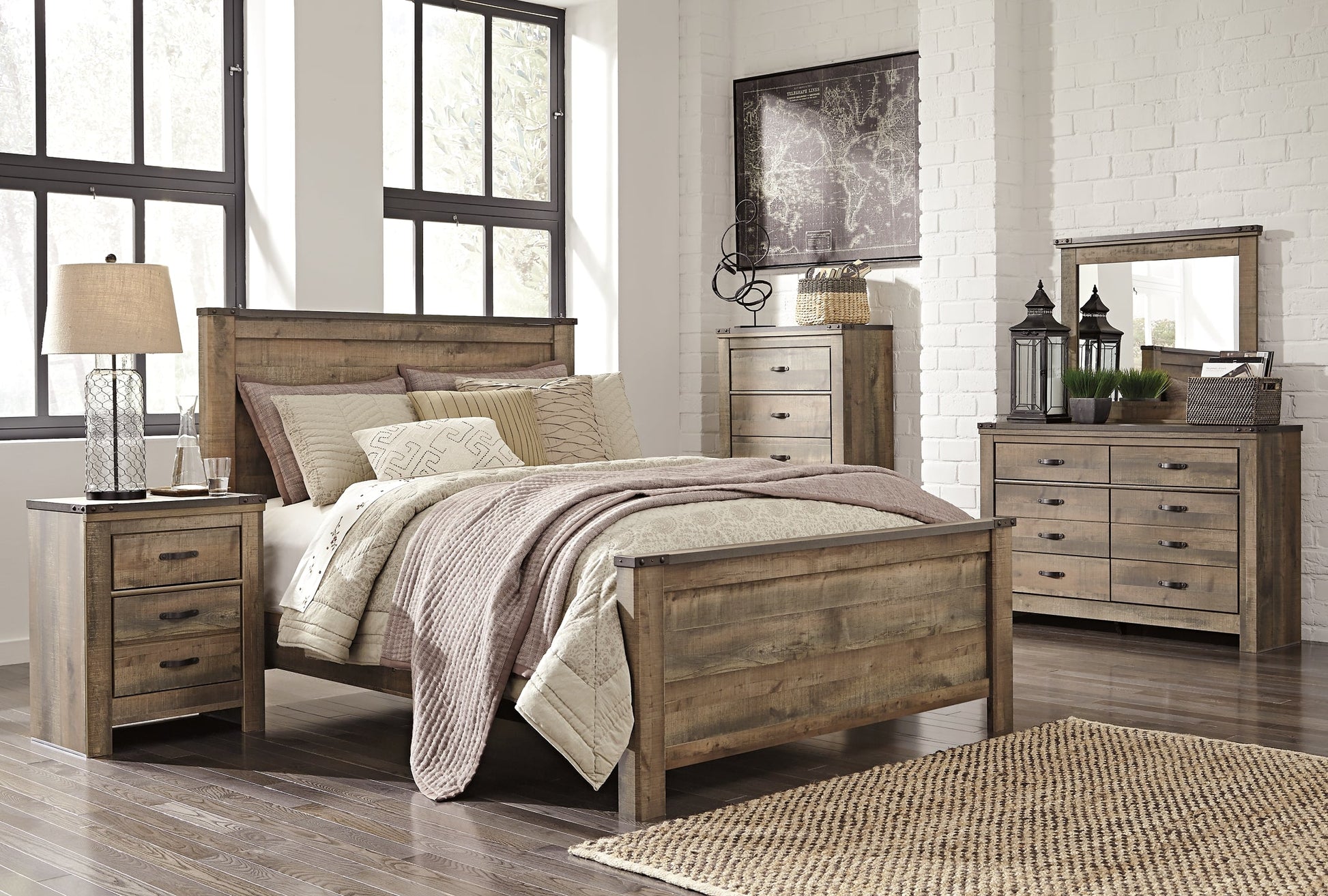 Trinell Two Drawer Night Stand at Walker Mattress and Furniture Locations in Cedar Park and Belton TX.