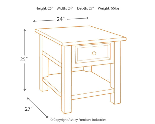 Tyler Creek 2 End Tables at Walker Mattress and Furniture Locations in Cedar Park and Belton TX.