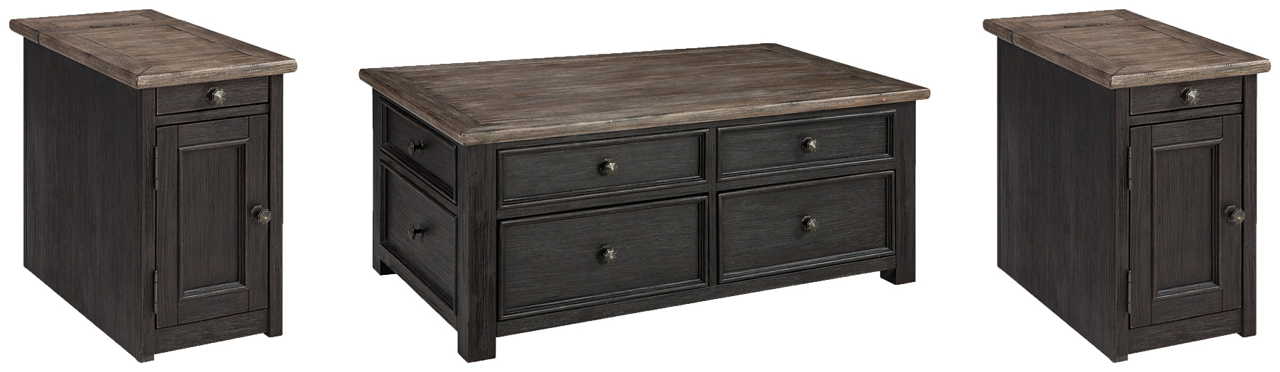 Tyler Creek Coffee Table with 2 End Tables at Walker Mattress and Furniture Locations in Cedar Park and Belton TX.