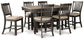 Tyler Creek Counter Height Dining Table and 6 Barstools at Walker Mattress and Furniture Locations in Cedar Park and Belton TX.